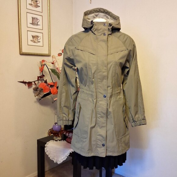 NWT Signal Hooded Gray Olive Green Lined Trench Coat Outerwear M - Picture 3 of 15